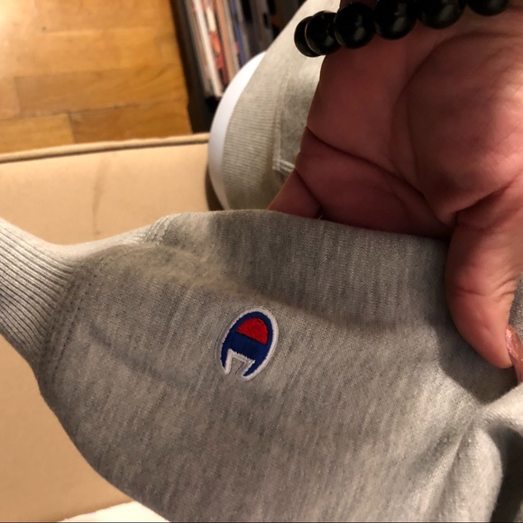 Champion Pullover Fleece Hoodie Grey size Large - Picture 6 of 10